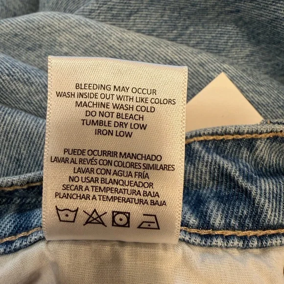 Hidden Baggy Jeans Size 30 Medium Wash High Rise Distressed Cuffed Hem NEW - Picture 13 of 14